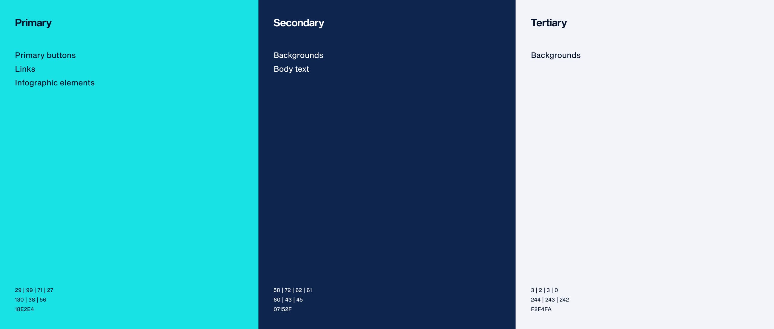 Longevity Life+ brand color palette showing primary, secondary and tertiary colors